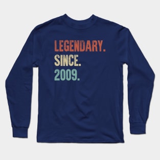 Retro Vintage 10th Birthday Legendary Since 2009 Long Sleeve T-Shirt